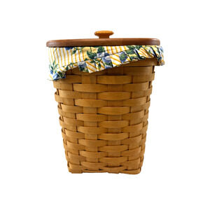 1997 Longaberger Large Spoon or Extra Small Waste Basket w/Liner Protector & Lid